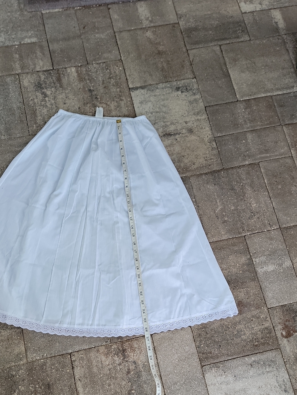 Vintage Cotton Blend White Half Slip with Lace Trim Sz M - Picture 10 of 11